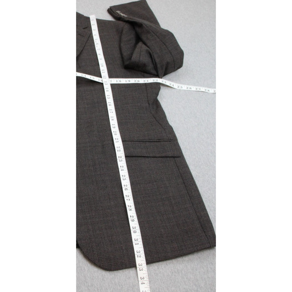 Jos A Bank 1905 Blazer Mens 44L Brown Microcheck 100% Wool Washington - Picture 9 of 11